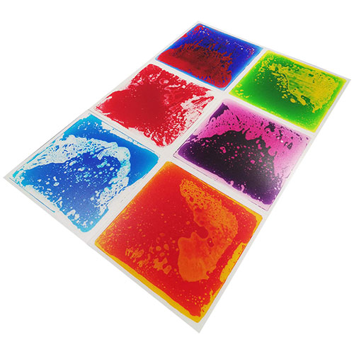 A11000CL06 - Multi-Color Exercise Mat Liquid Encased Fancy playmat Kids play Floor Tile, Set of 6