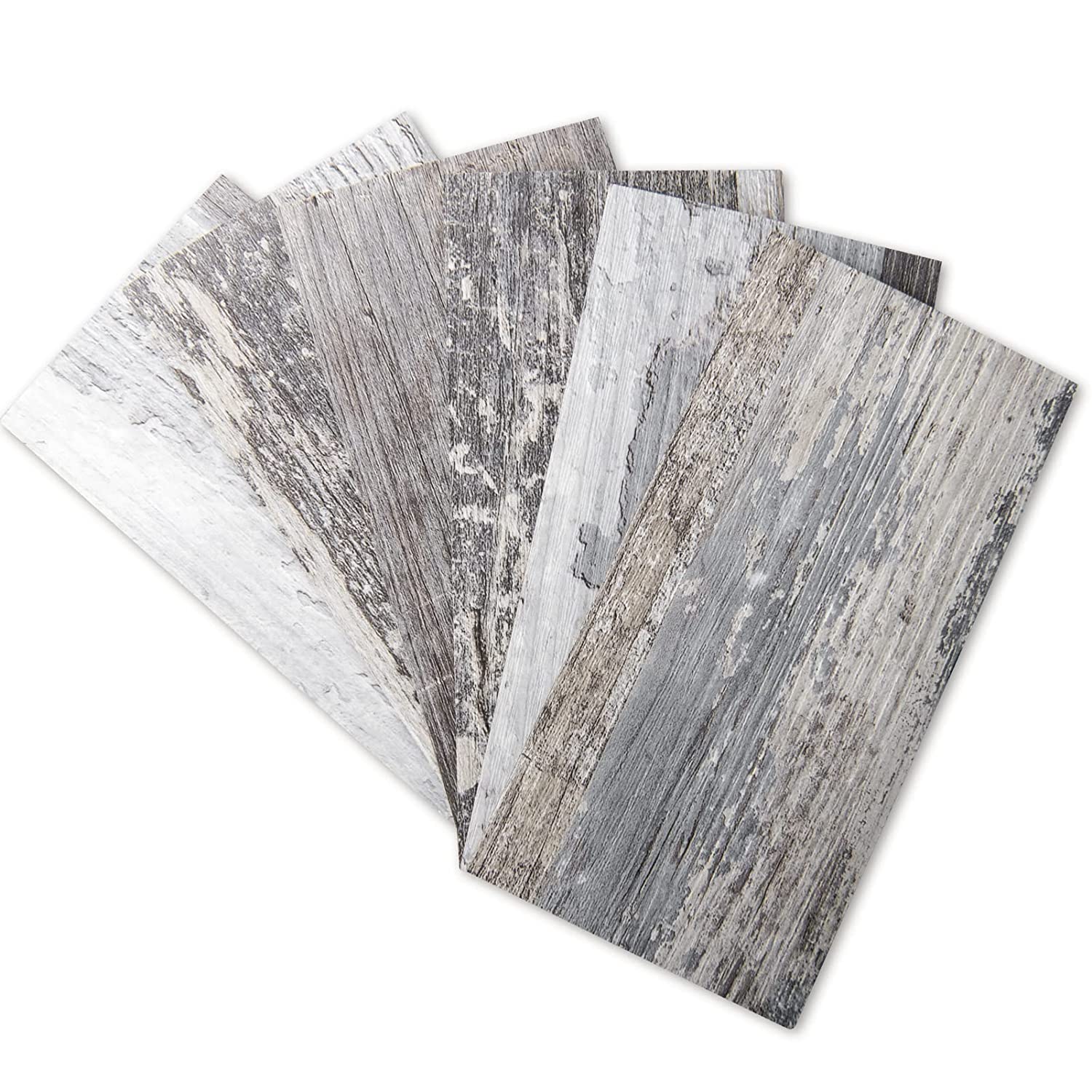 A16531NA00 - Peel and Stick Tile Backsplash for Kitchen Bathroom, 3in. × 6in. Stick on Subway Tile Distressed Wood Plank
