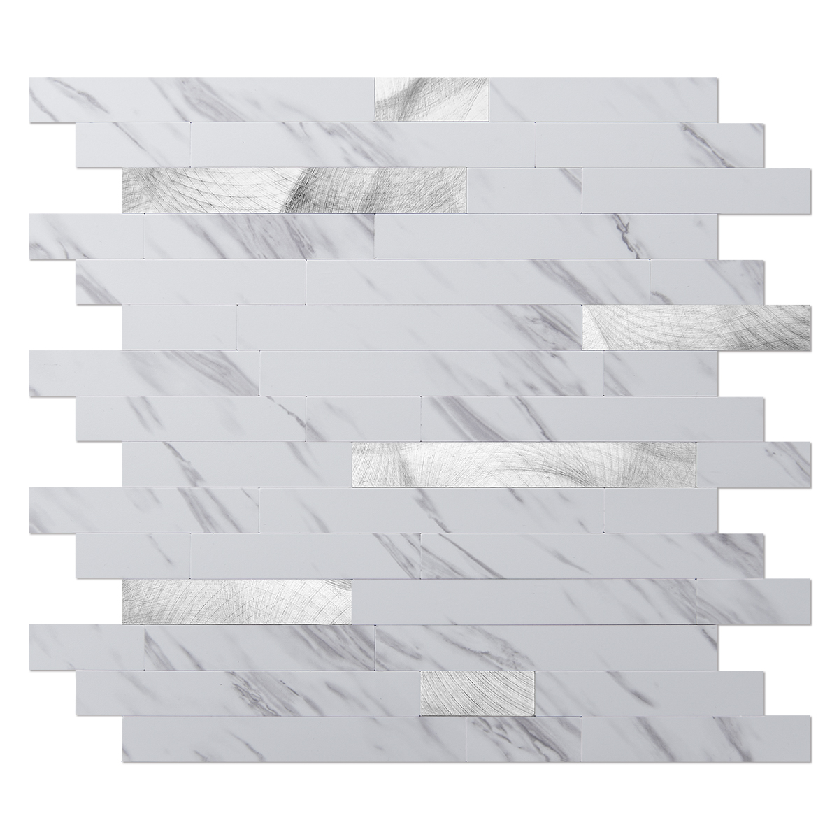 A16641NA10-Art3d 10-Sheet Peel and Stick Backsplash Tile for Kitchen Bathroom FirePlace Laundry Room in White Marble Tone