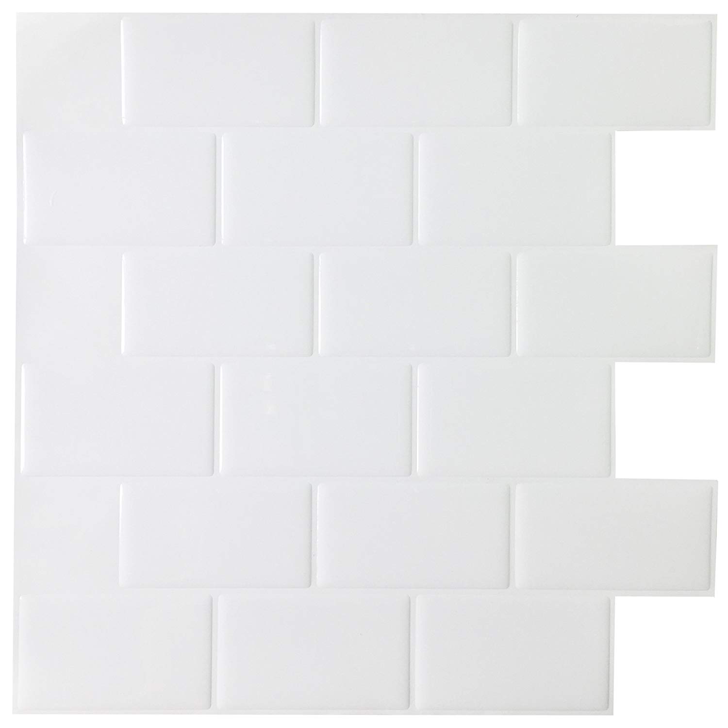 A17000WT20 --20 Sheet Peel and stick Backsplash tiles for kitchen, 12''x12'' in white