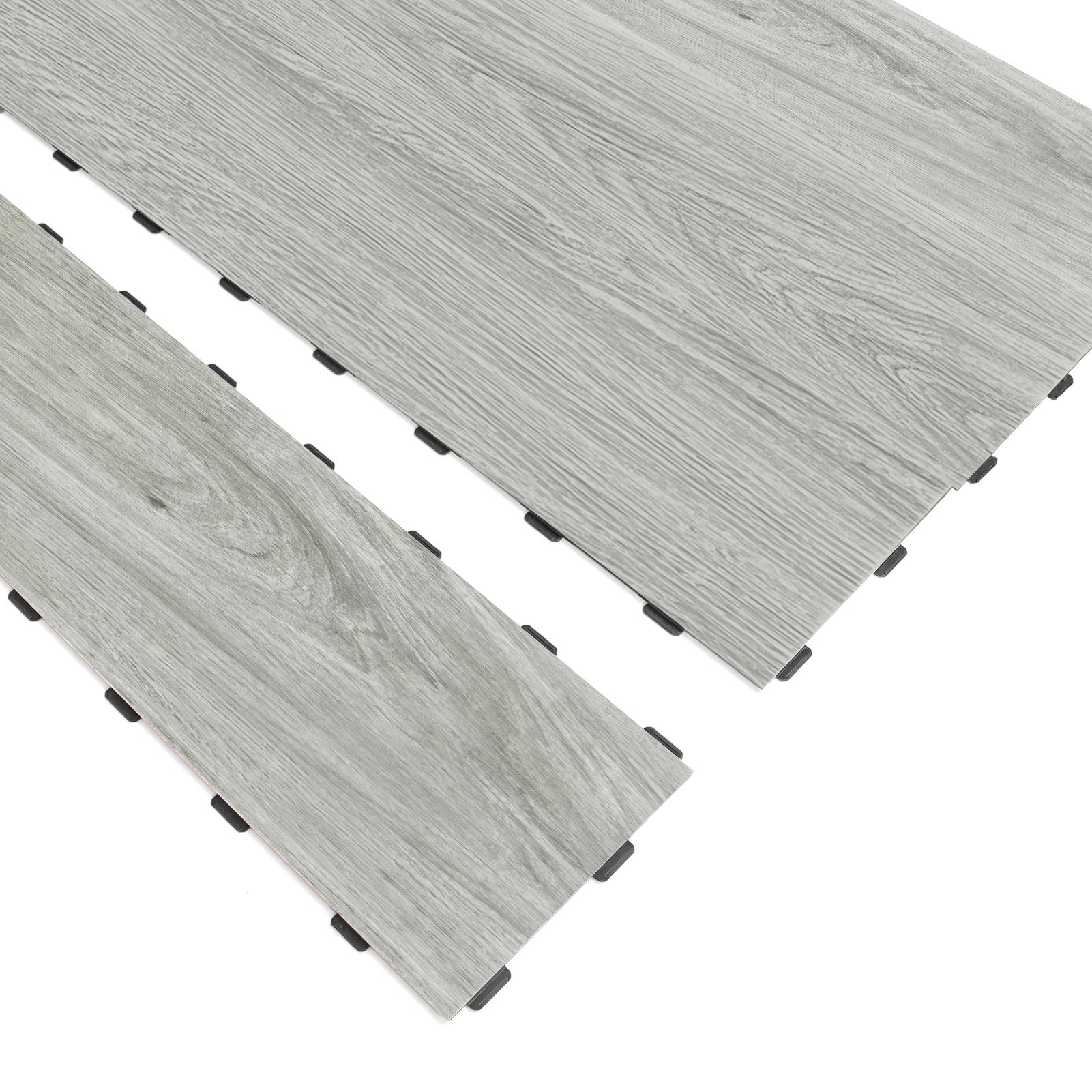 A43403NA18-Art3d 36'' x 6'' Interlocking Luxury Vinyl Flooring Tile, Wood Floor Plank for Kitchen Bathroom - WaterProof, Anti-PiP,Venice Ash
