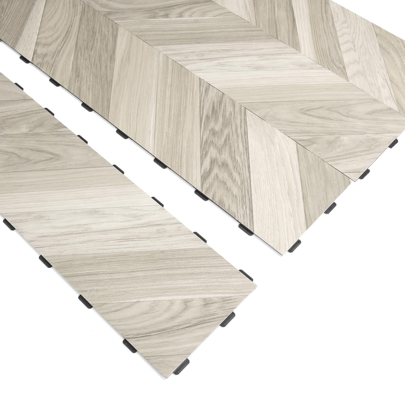 A43401NA18-Art3d 36'' x 6'' Interlocking Luxury Vinyl Flooring Tile, Wood Floor Plank for Kitchen Bathroom - WaterProof, Anti-PiP，Montreal Dawn Ash