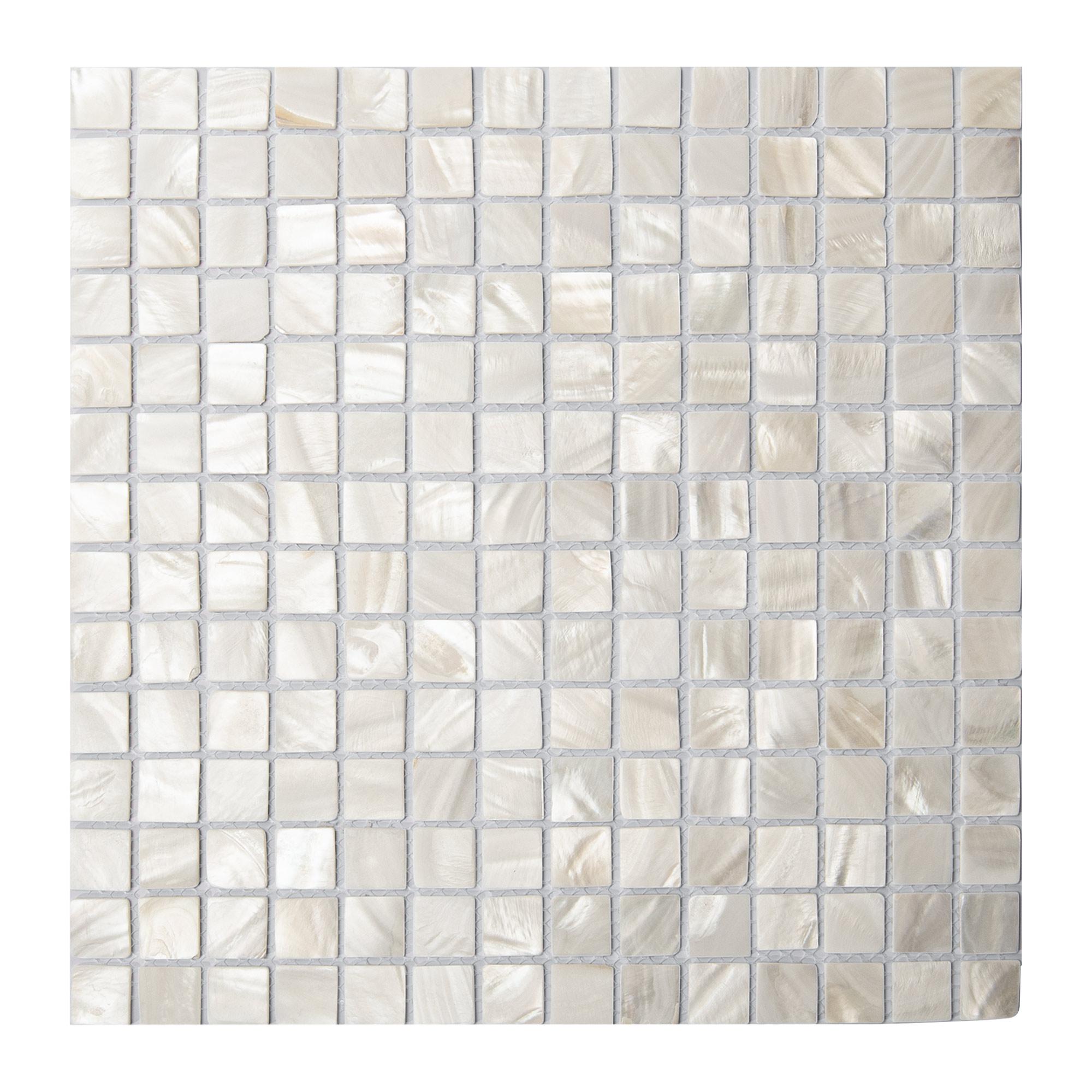 A18010WT10- Art3d Oyster Mother of Pearl Square Shell Mosaic for Kitchen Backsplashes, Bathroom Walls, SPa Tile, Pool Tile
