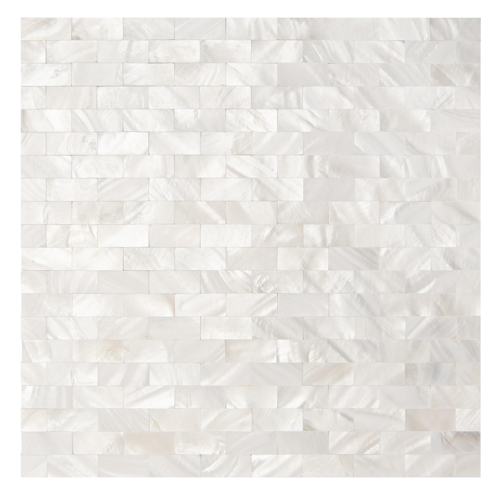 A18602NA01-1-Pack Peel and Stick Mother of Pearl Shell Tile for Kitchen Backsplashes, 12
