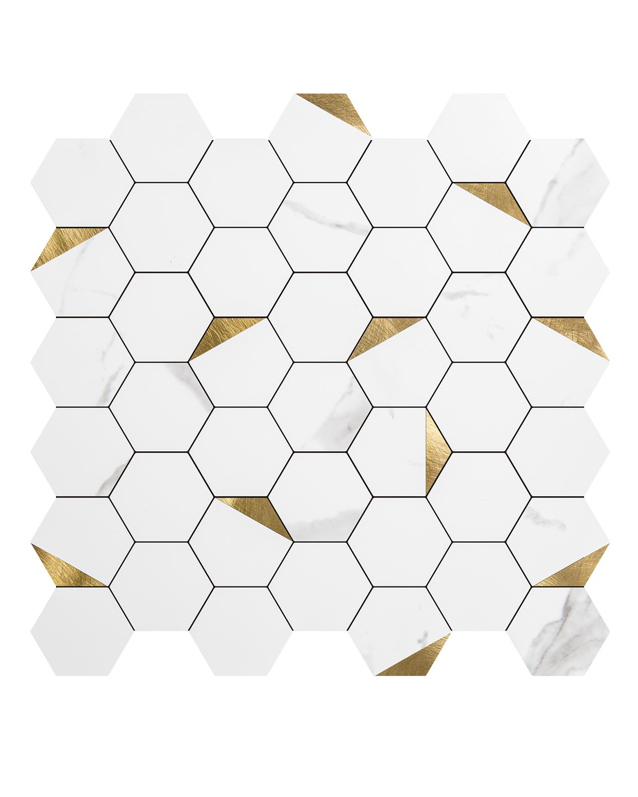 A16701NA10-Peel and Stick Backsplash for Kitchen Décor, SelfNA10-Adhesive Tile Hexagon Mosaic Tiles(10 Sheets）